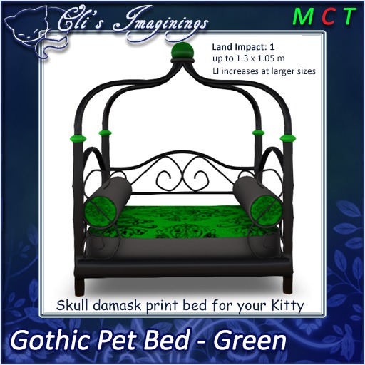 Gothic Pet Bed - Green
