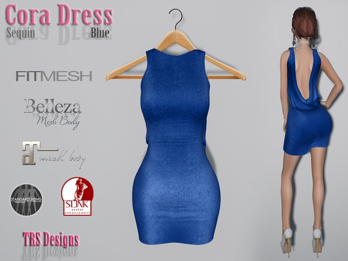 Cora Dress Sequin Blue