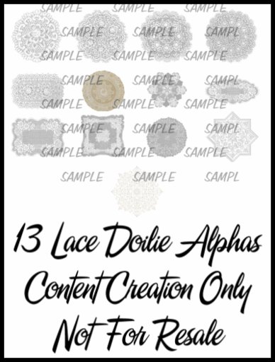 13 lace doilies alphas