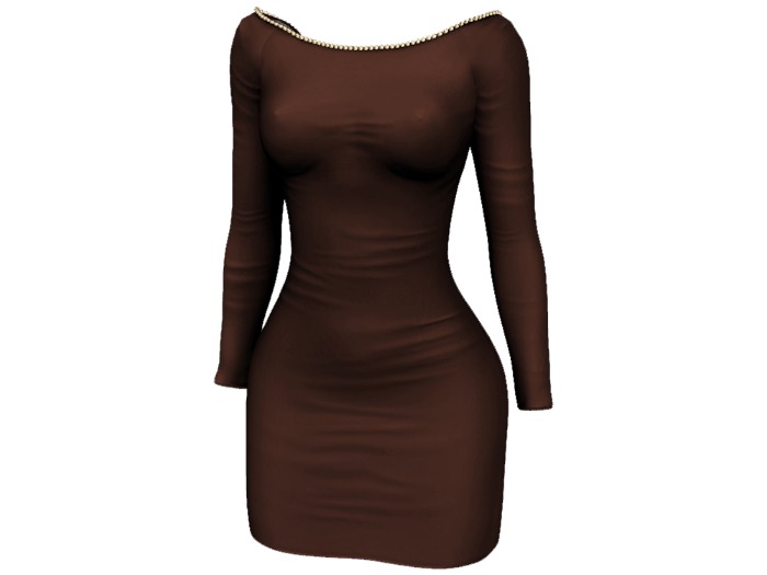 Kaithleen's Beaded Cocktail Dress - Chocolate