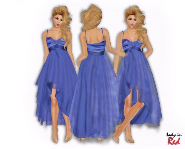 Lady in Red - Anfisa (blue) - Spaghetti Strap Dress