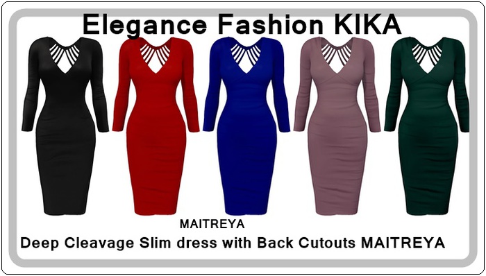 Second Life Marketplace - DK KIKA Deep Cleavage Slim dress with Back ...