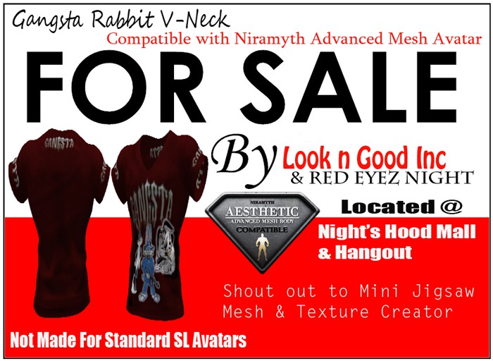 Gangsta Rabbit V-Neck (Aesthetic) Box'd