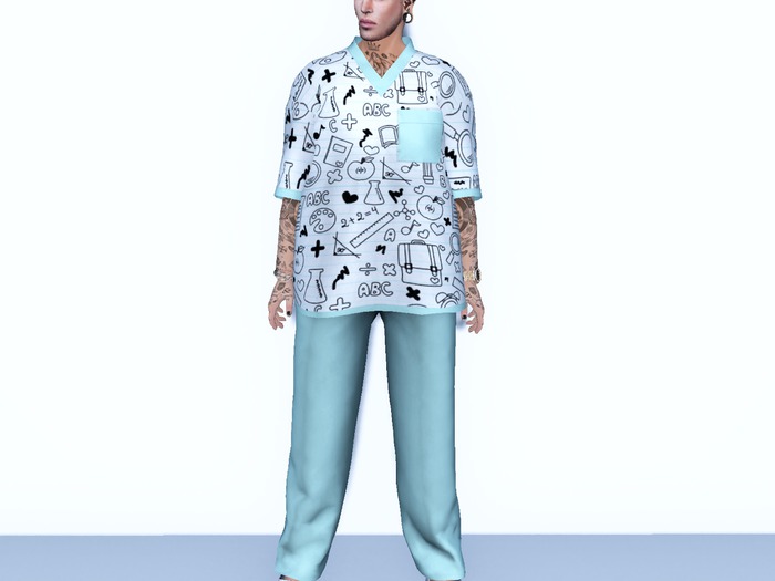 {Gator}Chomp ~M~ Scrubs/Clogs {Back To School Sky Blue} [WEAR]