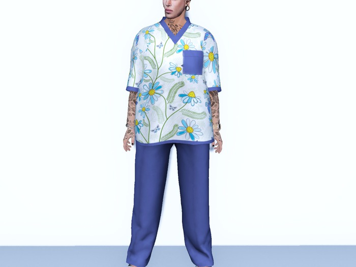 {Gator}Chomp ~M~ Scrubs/Clogs {Butterfly Blue} [WEAR]