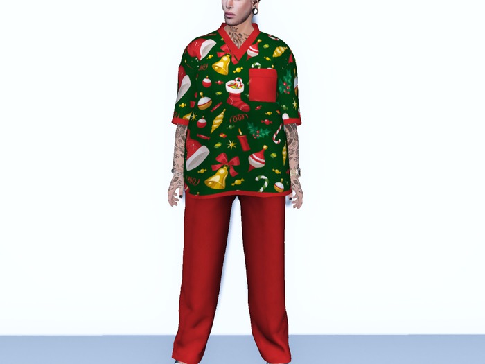 {Gator}Chomp ~M~ Scrubs/Clogs {Christmas Red} [WEAR]