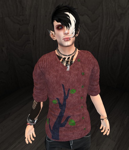 [iK01] Button Up Sweater - Male - Red