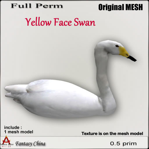 Second Life Marketplace - Full Perm FC- Mesh Yellow Face Swan full perm