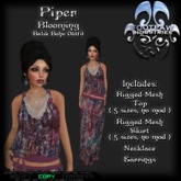 [FPI] Piper Blooming - Female Batik Bohemian Skirt Outfit with Necklace & Earrings