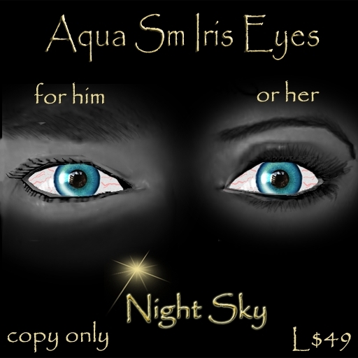 Aqua Small Iris Eyes by Night Sky (box)