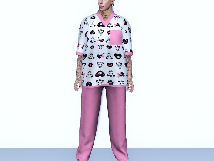 {Gator}Chomp ~M~ Scrubs/Clogs {Panda Pink} [WEAR]