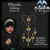 [FPI] Rhoda Golden - Lovely Rose Jewelry Set - 3 Necklaces, Earrings & Belly Piering 