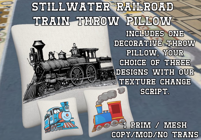 ~*SR*~ Train Throw Pillow [Boxed]