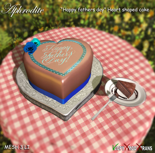 Aphrodite Happy fathers day cake heart shape (boxed)