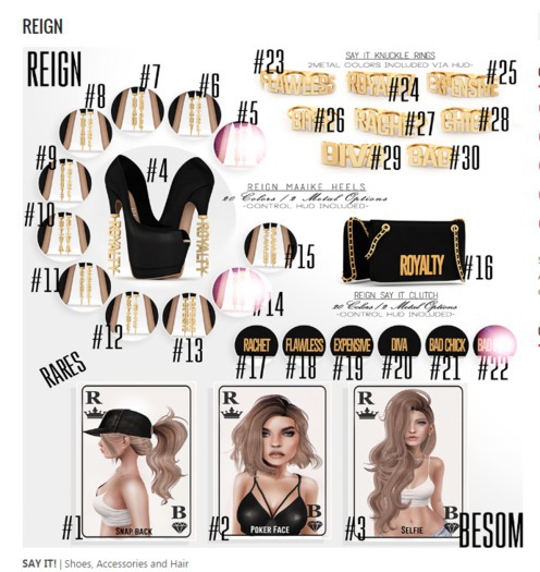 REIGN.- SAY IT! Knuckle Rings- (RACHET) #27