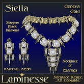 SIELLA Geneva Necklace & Earrings Set PMESH - Stargem White Diamond Gold