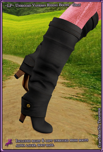 ~LP~ Vanessa Unrigged Riding Boot s [BOXED] Gray