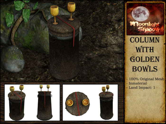 "Moon_Sha" Column With Golden Bowls