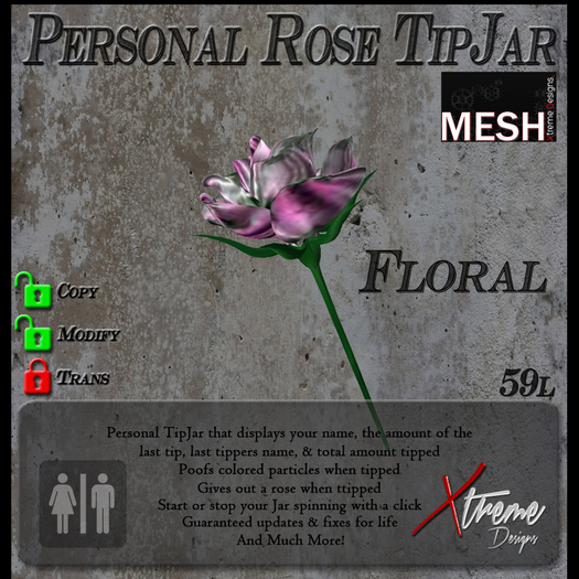 Floral Rose TipJar