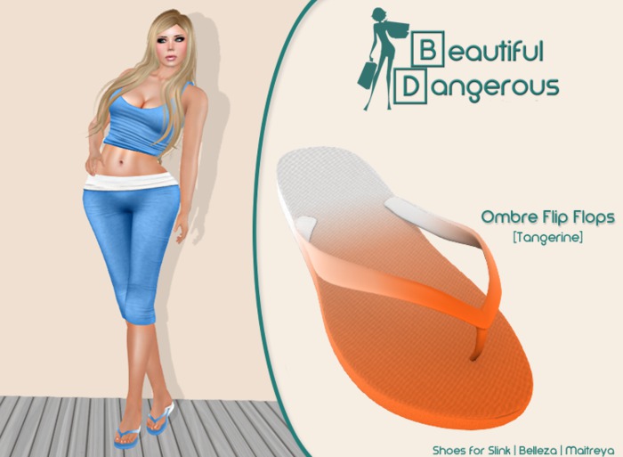 ! BD ! Ombre Flip Flops [Tangerine]