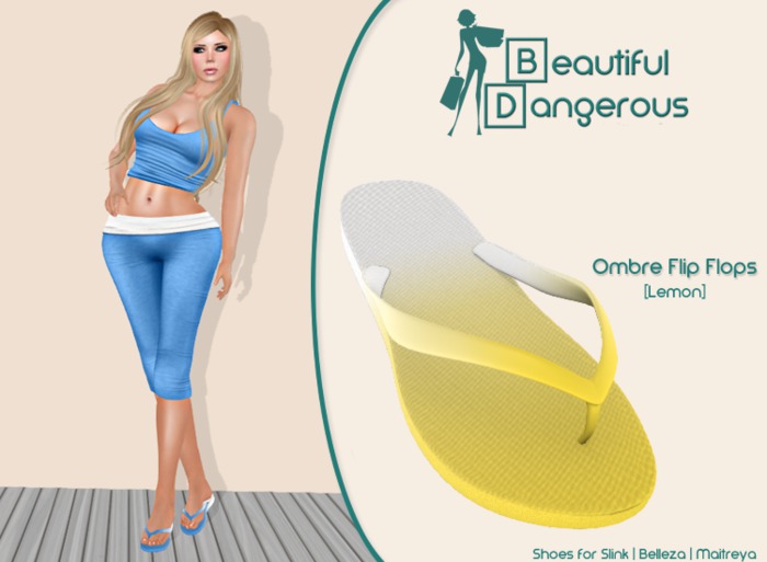 ! BD ! Ombre Flip Flops [Lemon]