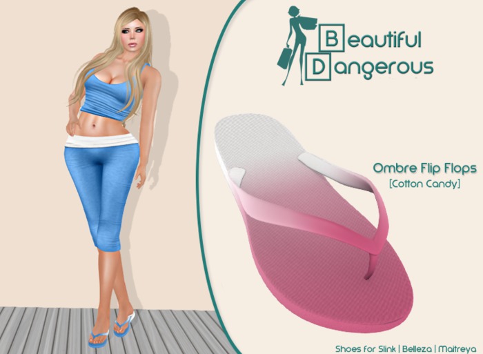 ! BD ! Ombre Flip Flops [Cotton Candy]