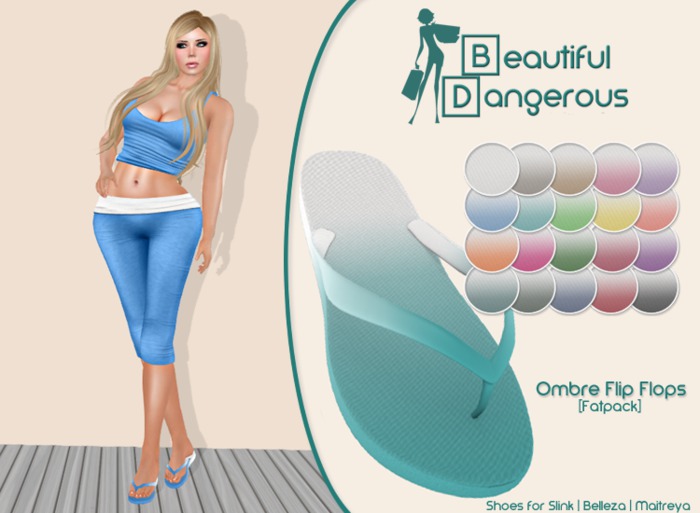 ! BD ! Ombre Flip Flops [Fatpack]