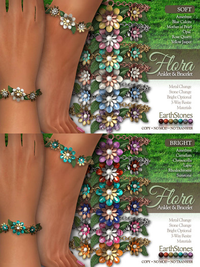 EarthStones Flora Anklets & Bracelets - Treasure Pack