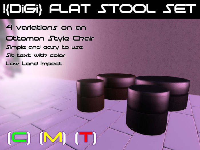 !{DiGi} Flat Stool Set