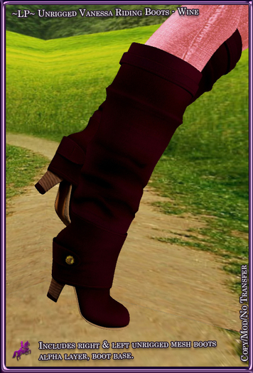 ~LP~ Vanessa Unrigged Riding Boot s [BOXED] Wine