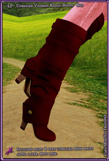~LP~ Vanessa Unrigged Riding Boot s [BOXED] Red
