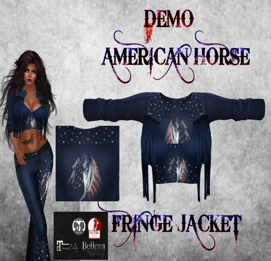 BWR AMERICAN HORSE Fringe  Jacket STARS  DEMO