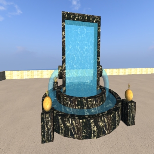 Rock's Black Marble Torch Fountain