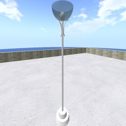Rock's White Torchiere Floor Lamp