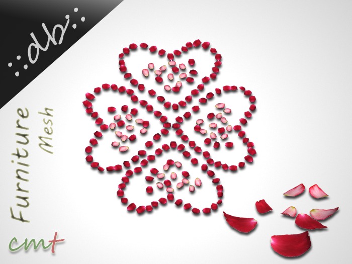 ::db:: Mesh Heart Flower Rose Petals Red Rose