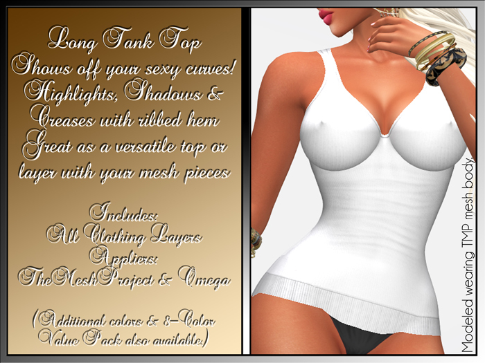 Tank Top - WHITE (with Appliers)