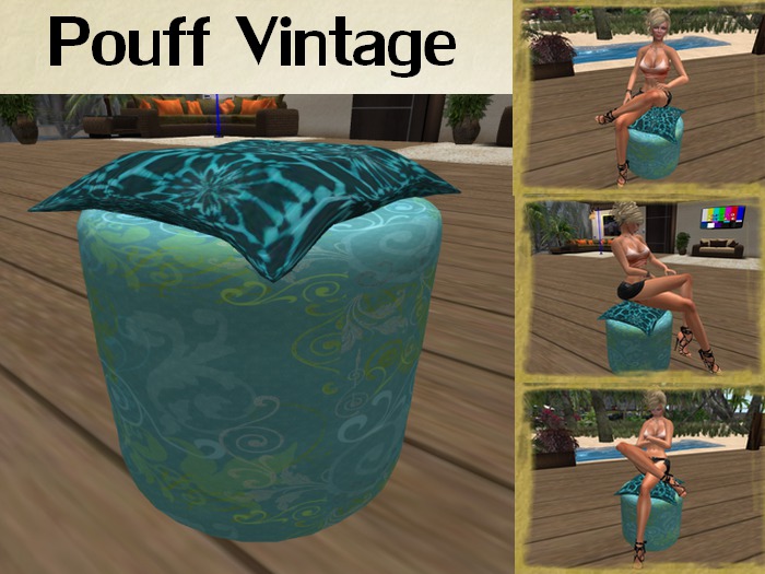 Pouff Vintage Blue