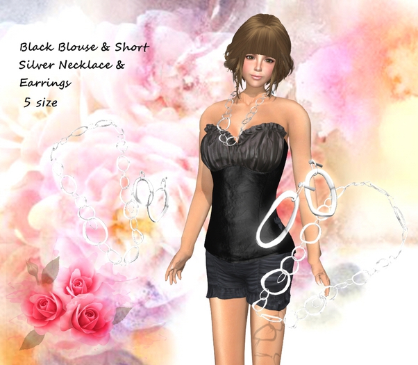 Black Blouse & Short , Accessories Box
