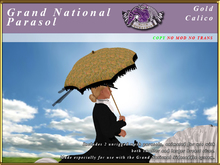 *E* Grand National Sidesaddle Parasol Set [BOXED] gold Calico
