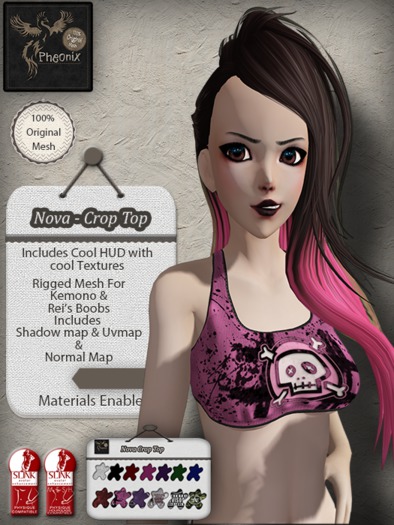 ADD ME .:Phoenix:. Nova Crop Top - Kemono