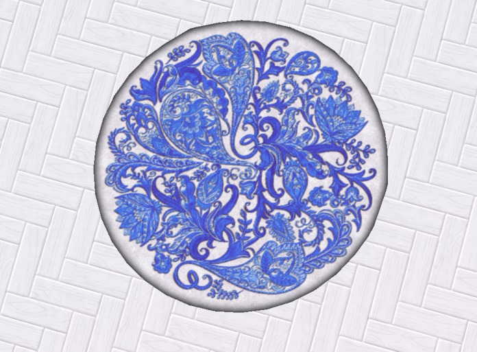 Gift-Seaweed Sonnet Mesh Paisley Porcelain Rug