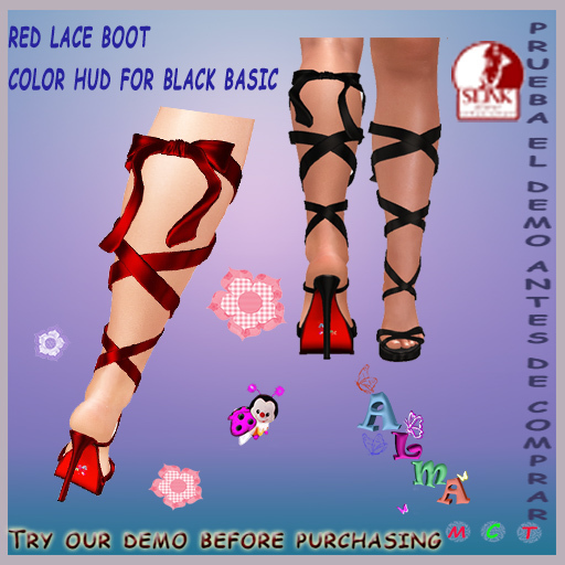 boots black/red