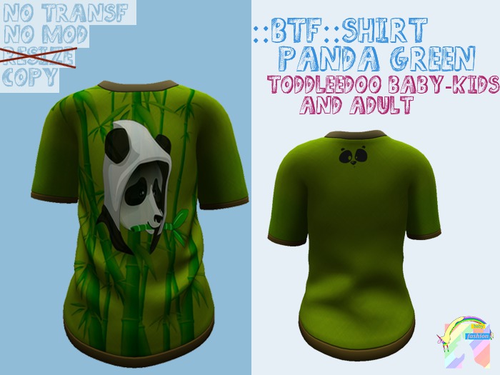 ::BTF::Shirt Panda Green