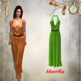 Moon® Green Sexy Backless Dress