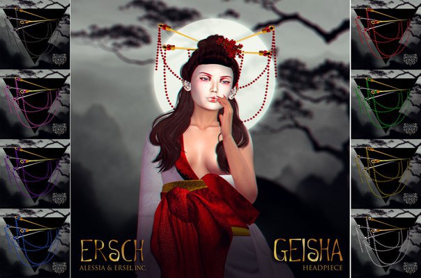 ERSCH - Geisha Blue Headpiece