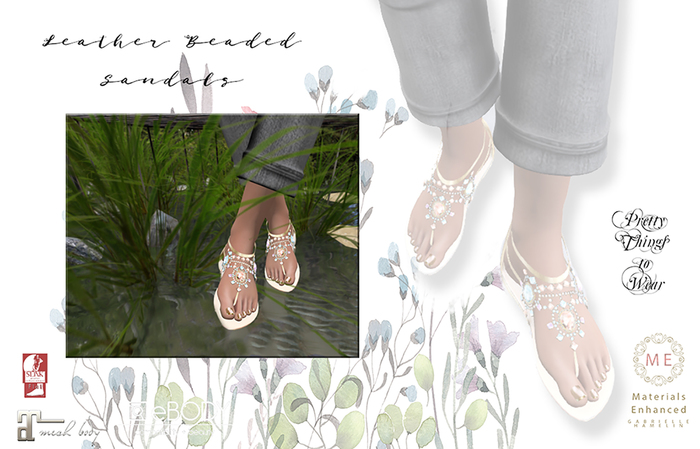 .::Pretty Shoes::. Leather Beaded Sandals