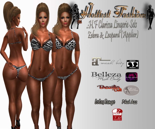 .:H.F Clarissa Leopard & Zebra Lingerie (Applier)