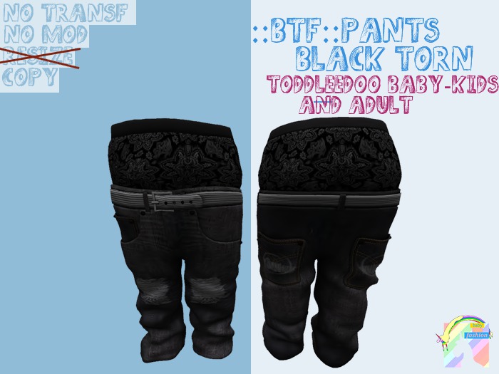 ::BTF::Pants  BLACK TORN