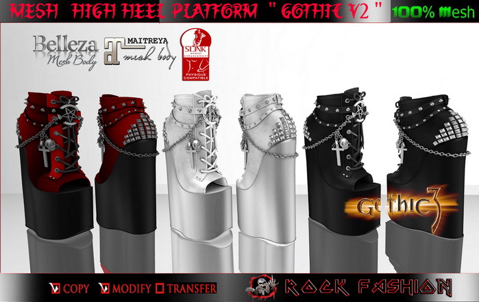 [Mesh] High Heel Platform V2 '' Gothic ''  3 Colors