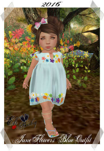 EH Baby ~ June Flowers Blue Outfit